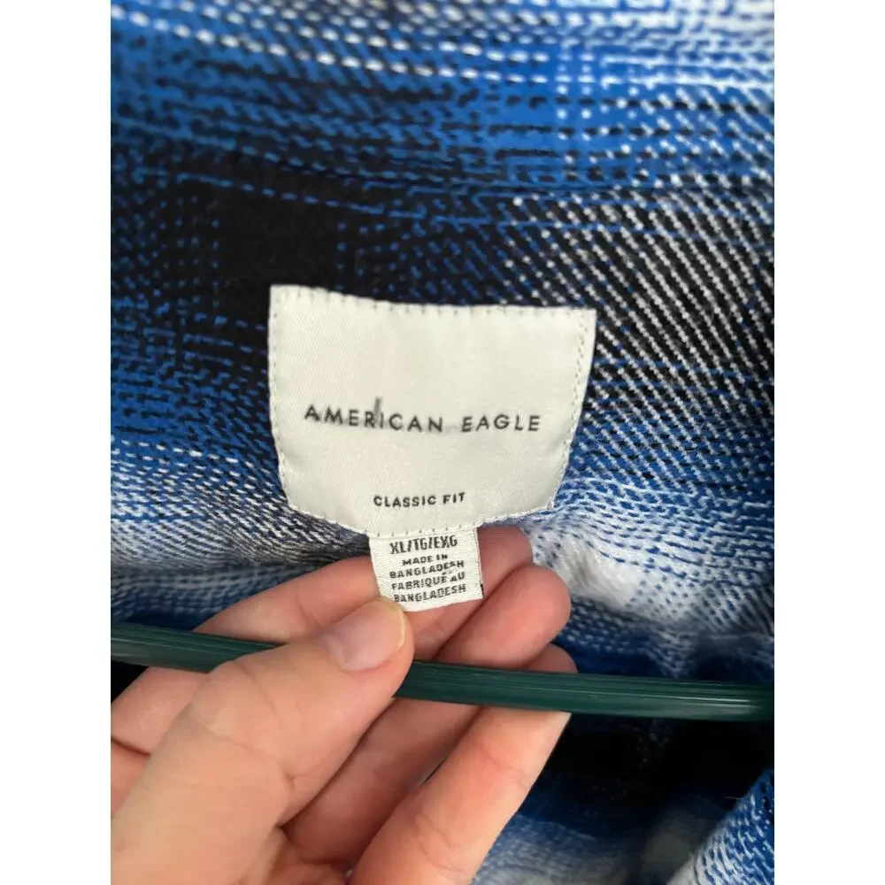 American Eagle Outfiters 100% Cotton Flannel Shirt Shacket Grunge Skater